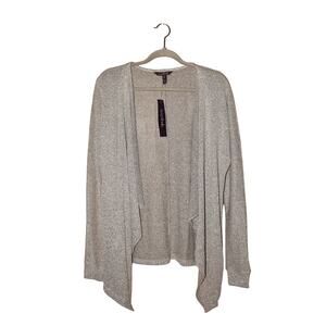 LONG TALL SALLY NEW $75 Silver Sparkle Waterfall Jersey‎ Cardigan Lightweight XS